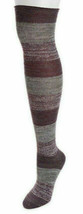 MukLuks Womens Over the Knee Thigh High Plum Gray Striped Boot Socks Sz ... - £20.71 GBP