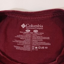 Columbia Men's Burgundy Cotton Long Sleeve Crewneck Graphic T-Shirt Size 2XL image 4