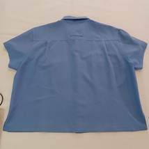 Vintage John Blair RN#81700 Men's Blue Button Up Pockets Short Sleeve Shirt 2XL image 2