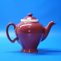 Vintage Ceramic McCormick Tea Baltimore MD USA Maroon Teapot With Lid &amp; Infuser - £19.91 GBP