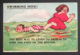 Best Way to Learn to Swim Foot Bottom Humor Funny Comic Postcard c1910s Holland - £7.90 GBP