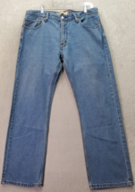 Levi&#39;s 505 Jeans Mens Sz 34/29 Blue Denim Cotton Pockets Flat Front Straight Fit - £19.47 GBP