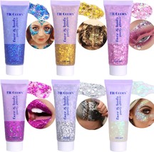 6 Colors Mermaid Sequins Chunky Body Glitter Set Multi Use Sparkling Face Glitte - £28.04 GBP