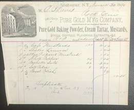 PURE GOLD BAKING POWDER COMPANY vintage June 30 &amp; July 9, 1890 invoices ... - $12.86