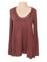 Women’s Altar’d State Long Sleeve Tunic Top Brick Red Size M - £12.08 GBP