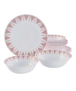Ultra by Gibson Piper Point 12 Piece Opal Glass Dinnerware Set in White ... - €81,73 EUR