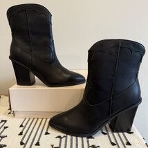 NIB Lauren Conrad Maxilla Black Western Ankle Boots Women&#39;s 9.5 Memory F... - $728.39 MXN