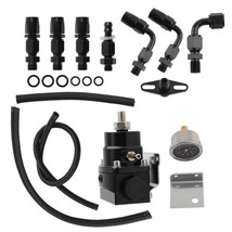 Adjustable Fuel Pressure Regulator Kit 0-100PSI + AN6 Fitting Hose End Universal - £25.52 GBP