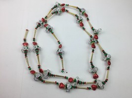 Christmas Festive Holiday Indoor Decor Plastic Bead Garland Red Gold Gre... - $34.99