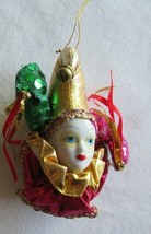 Harlequin Ornament Magnet Mardi Gras Porcelain Face New Orleans Jester B... - $248.63 MXN