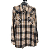 Ely Cattleman Shirt Mens XL Used Brown Black Plaid - £10.90 GBP