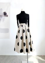 Autumn Polka Dot Pleated Skirt Women Custom Plus Size Pleated Party Midi Skirt image 2