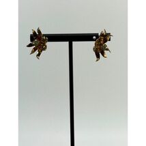 Vintage 925 Sterling Gold Plated Glass Stones Earrings - $39.85