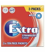 3 Packs Of Wrigleys Extra Strawberry Sugar Free Fresh Mint Chewing Gum - €8,11 EUR