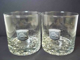 Cutty Sark whiskey glasses x 2 pewter schooner REAL McCOY bubble base 10 oz - $11.41