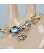 Vintage Wintery Snowflake Beaded Stretchy Bracelet - $13.10