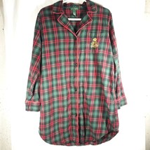 Lauren Ralph Lauren Red Green Plaid PJ Top Size M - £25.78 GBP