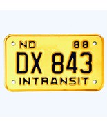 1988 United States North Dakota INTRANSIT Special License Plate DX 843 - $20.35 CAD