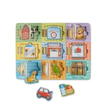 Melissa &amp; Doug Hide and Seek Wooden Activity Board With Magnets Puzzles For Todd - £32.16 GBP