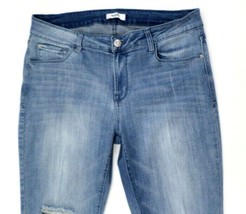 Kensie Women&#39;s Jeans Sz 10/30 Cropped Frayed Hem Skinny Ankle Ripped (32... - $21.78