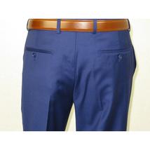 Mens Mantoni Flat Front Trousers Wool Super 140s Classic Fit 40901 French Blue image 6