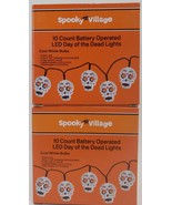 Lot Of 2 Spooky Village 10 Count Battery Operated LED Day Of The Dead Li... - $472.67 MXN