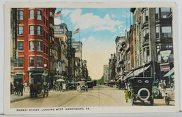 Pennsylvania Harrisburg Market Street Looking West to Phila Postcard P18 - £3.12 GBP