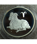 RUSSIA 2 RUBLE 2003 SILVER PROOF ARIES IN CAPSULE RARE COIN - £73.61 GBP