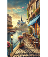 Riverside Café Charm – 3000x3000 PNG, 300 DPI (Travel &amp; Adventure) - £0.78 GBP