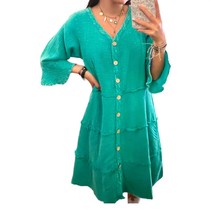 Easel gauze seafoam dress in Green - size S - £40.87 GBP