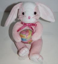 Ty Beanie Babies Eggerton Easter Bunny Rabbit 8&quot; Pink Plush Stuffed Egg ... - $8.80