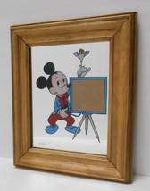 DISNEY vtg MICKEY MOUSE Mirrored Framed Picture Photographer Mickey 11x13&quot; - £117.99 GBP