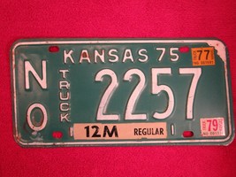 License Plate Truck Tag 1975 Kansas No 2257 Neosho County [Z93] - £6.88 GBP