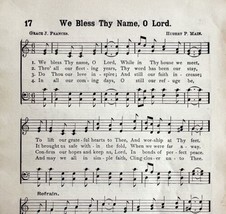 1894 Sheet Music We Bless Thy Name O Lord Religious Victorian Hymns 7.75... - £15.06 GBP