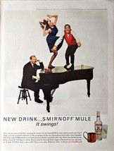 1965 Smirnoff Vodka - Killer Joe Piro And Girl Dance On Piano - Print Ad... - $10.73