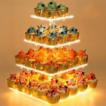 Acrylic Cupcake Stand with Yellow LED Lights - Ideal for Any Celebration - $42.52
