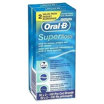 2x Oral-B Super Floss Pre-Cut Strands, Mint, 50  pre-cut strands each - £7.88 GBP