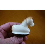 (TNE-HORS-234d) little baby white brown colt pony Horse tagua nut carvin... - £23.10 GBP