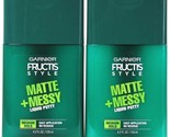 2 Count Garnier Fructis Style 4.2 Oz Matte &amp; Messy Medium Hold Liquid Putty - £12.85 GBP