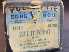 PLAYER PIANO ROLL VOCAL STYLE 11910 Tell it Today V SONG ROLL - £9.33 GBP