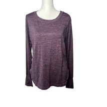 Gaiam Purple Heather Long Sleeve Top Athletic Yoga Activewear Size M - $17.99