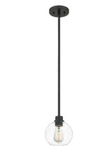 Quoizel PRUS1507MBK Pruitt Blueprint Glass Mini Pendant Ceiling Light, 1-Light - £69.82 GBP