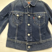 Levis Jacket Women M Blue Jean Denim Jacket Retro Type 1 Iconic Dark Was... - $42.08