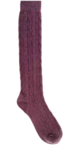 MukLuks Womens Ladies Knee Socks Plum Cable Knit Boot Socks Sz 6-11 - £21.60 GBP