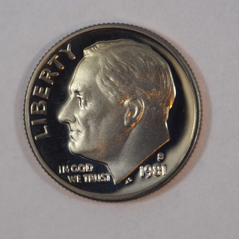 1981 S Roosevelt Clad Dime Proof GEM US Coin Proof (PF) - SKU 27USDMCL - $2.95
