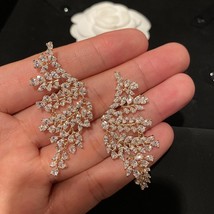 High Quality Short Gold Color Cubic Zircon Wing Shaped Angel Tassel Earrings Ret - $51.58