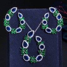 CWWZircons Unique Designer Multicolor CZ Ladies Jewelry Sets Big Cubic Zirconia  - £28.54 GBP