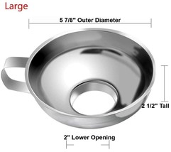 Stainless Steel Metal CANNING JAR FUNNEL fit Wide &amp; Regular mOuth ALL Ma... - $31.31