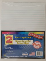 White Ruled Legal Pads Paper 8.5&quot; x 11&quot; Two Pads 20 Sheets/Pk - £2.76 GBP