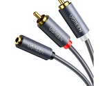 UGREEN 3.5mm Female to 2 RCA Male Cable Gold Plated Stereo RCA Auxiliary... - $17.99